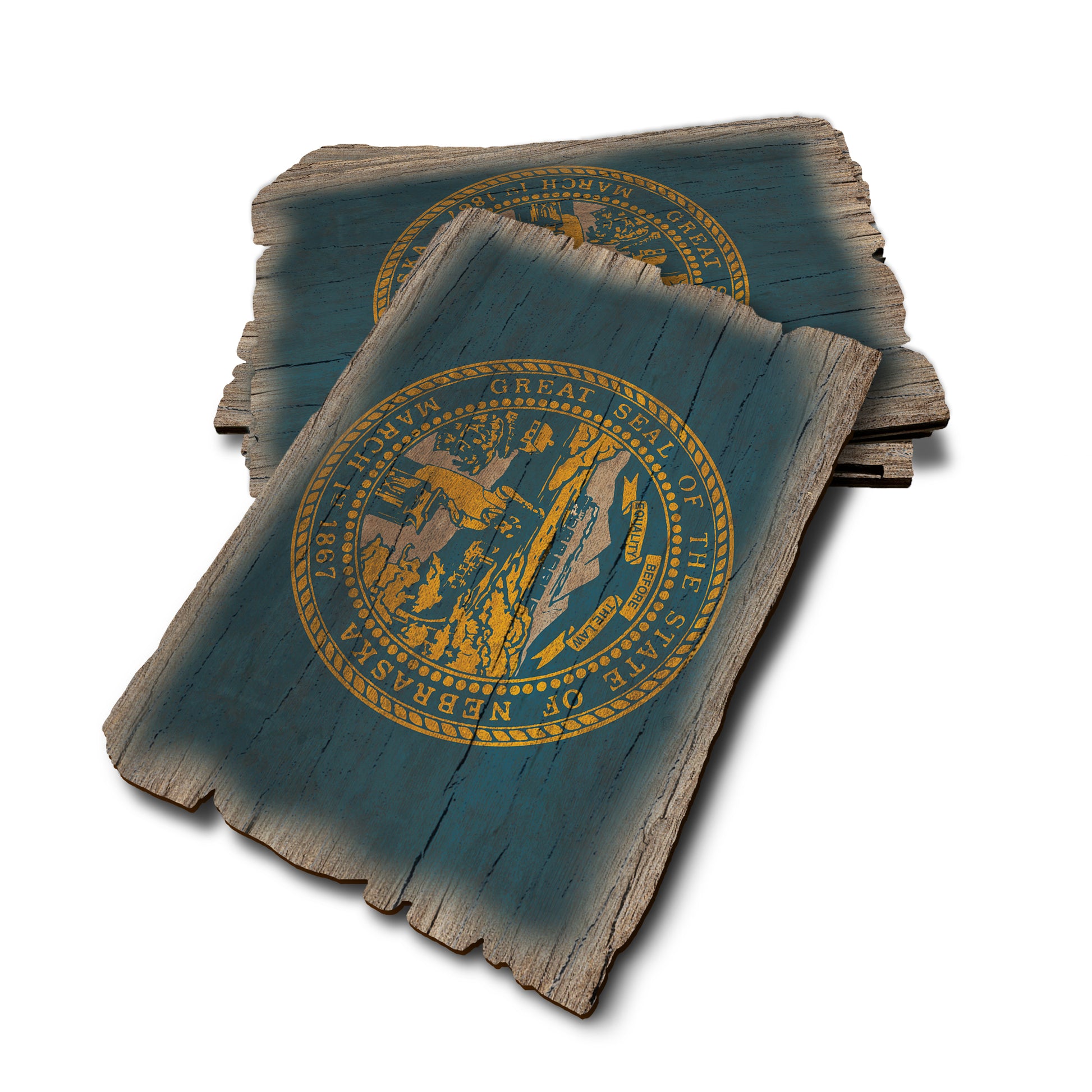 Nebraska State Flag - Weathered Edge Rustic Edge Postcard (5pk // $2.80ea)