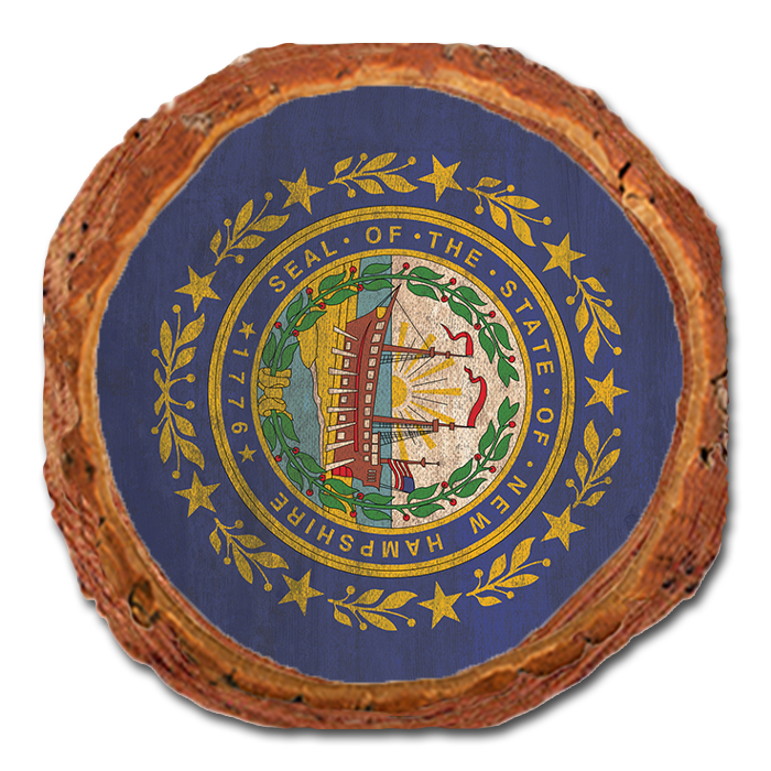 Coaster: Live Edge - New Hampshire State Flag