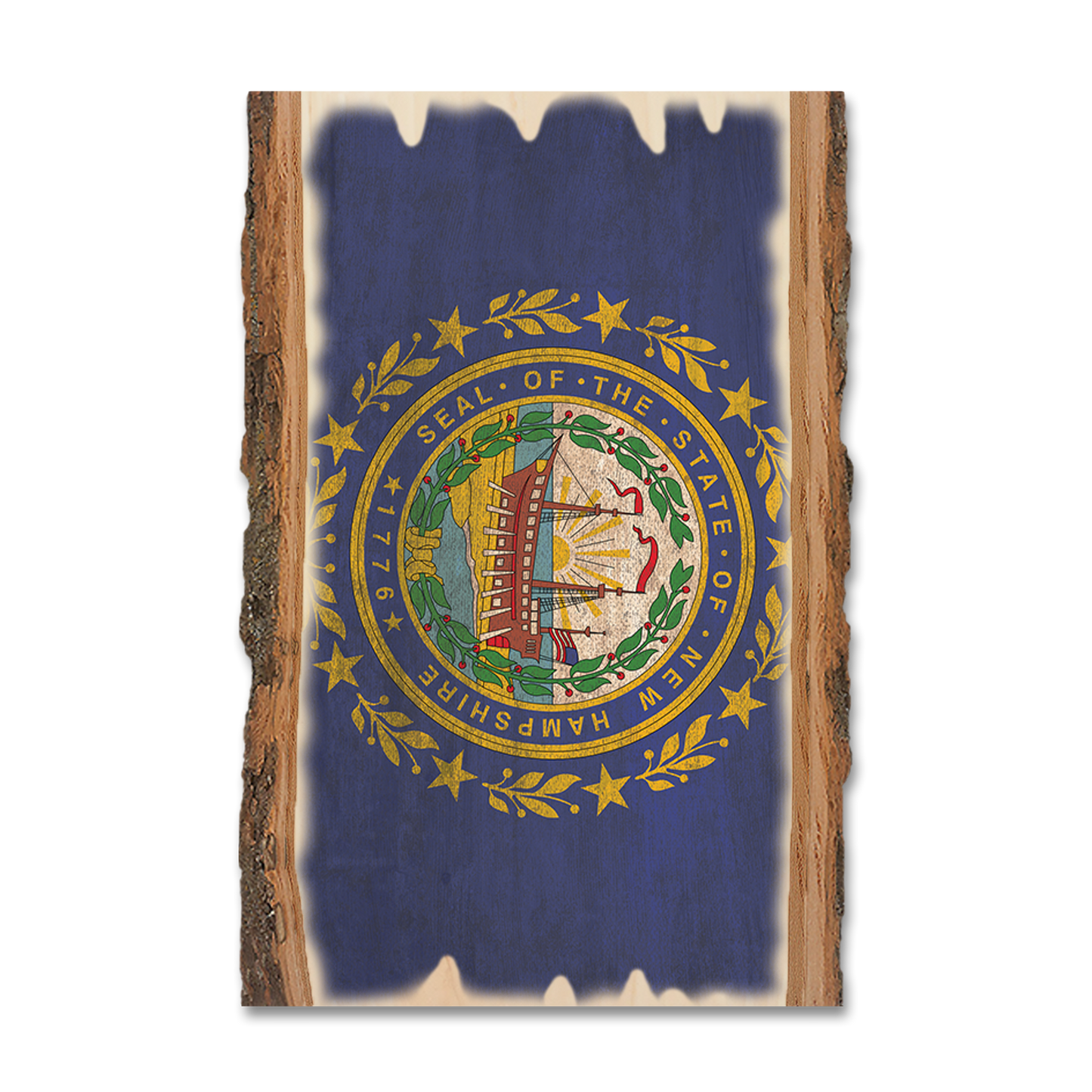 Greeting Card: Live Edge - New Hampshire State Flag