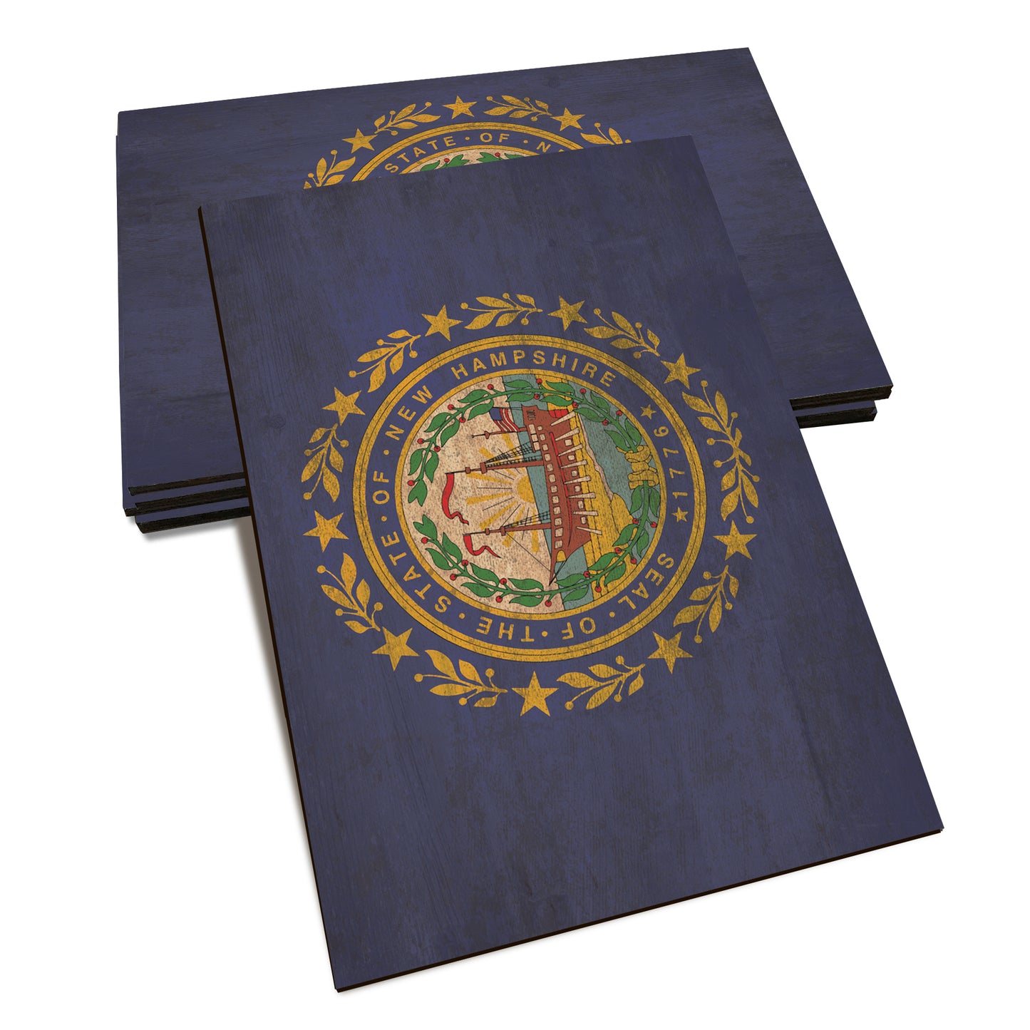 New Hampshire Wood State Flag - Classic Edge Postcard (5pk // $2.80ea)