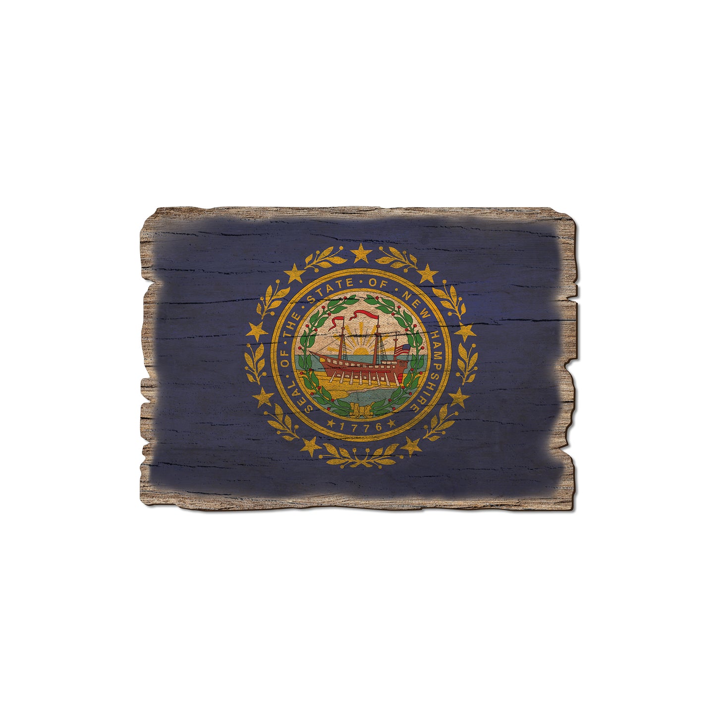 New Hampshire State Flag - Weathered Edge Rustic Edge Magnet (5pk // $2.80ea)