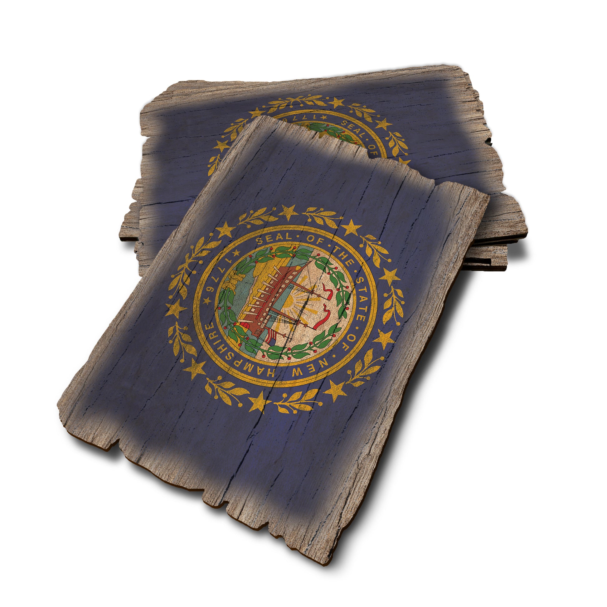 New Hampshire State Flag - Weathered Edge Rustic Edge Postcard (5pk // $2.80ea)