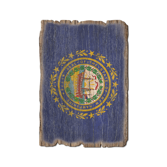 Greeting Card: Weathered Edge - New Hampshire State Flag