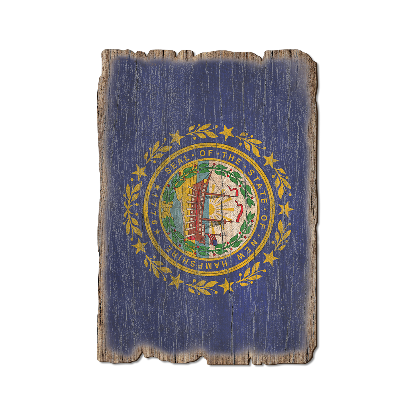Postcard: Weathered Edge - New Hampshire State Flag
