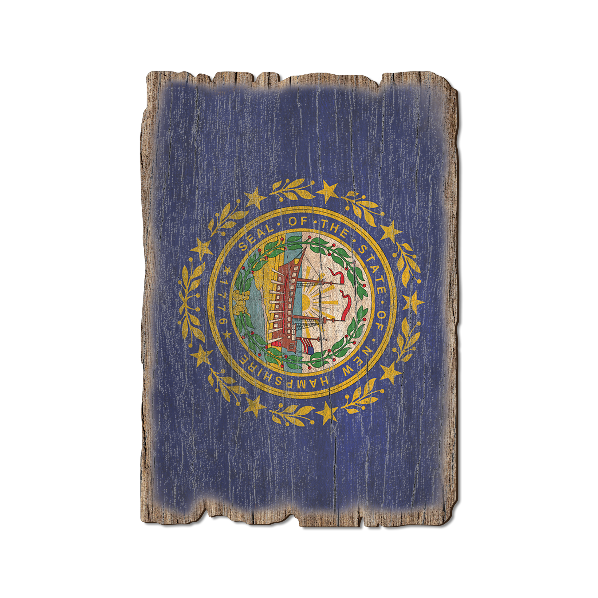 Postcard: Weathered Edge - New Hampshire State Flag