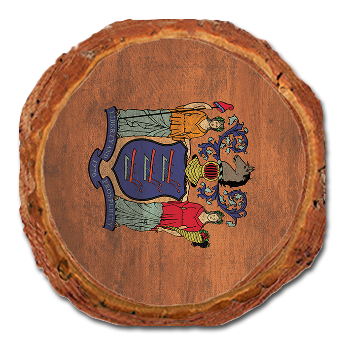 Coaster: Live Edge - New Jersey State Flag