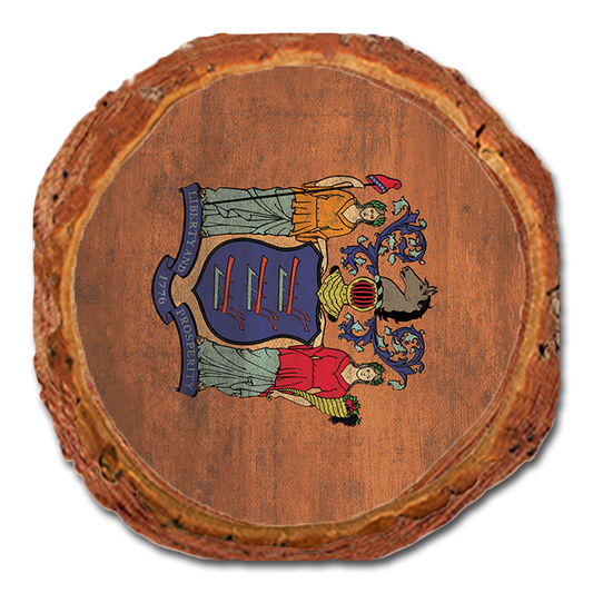 Coaster: Live Edge - New Jersey State Flag