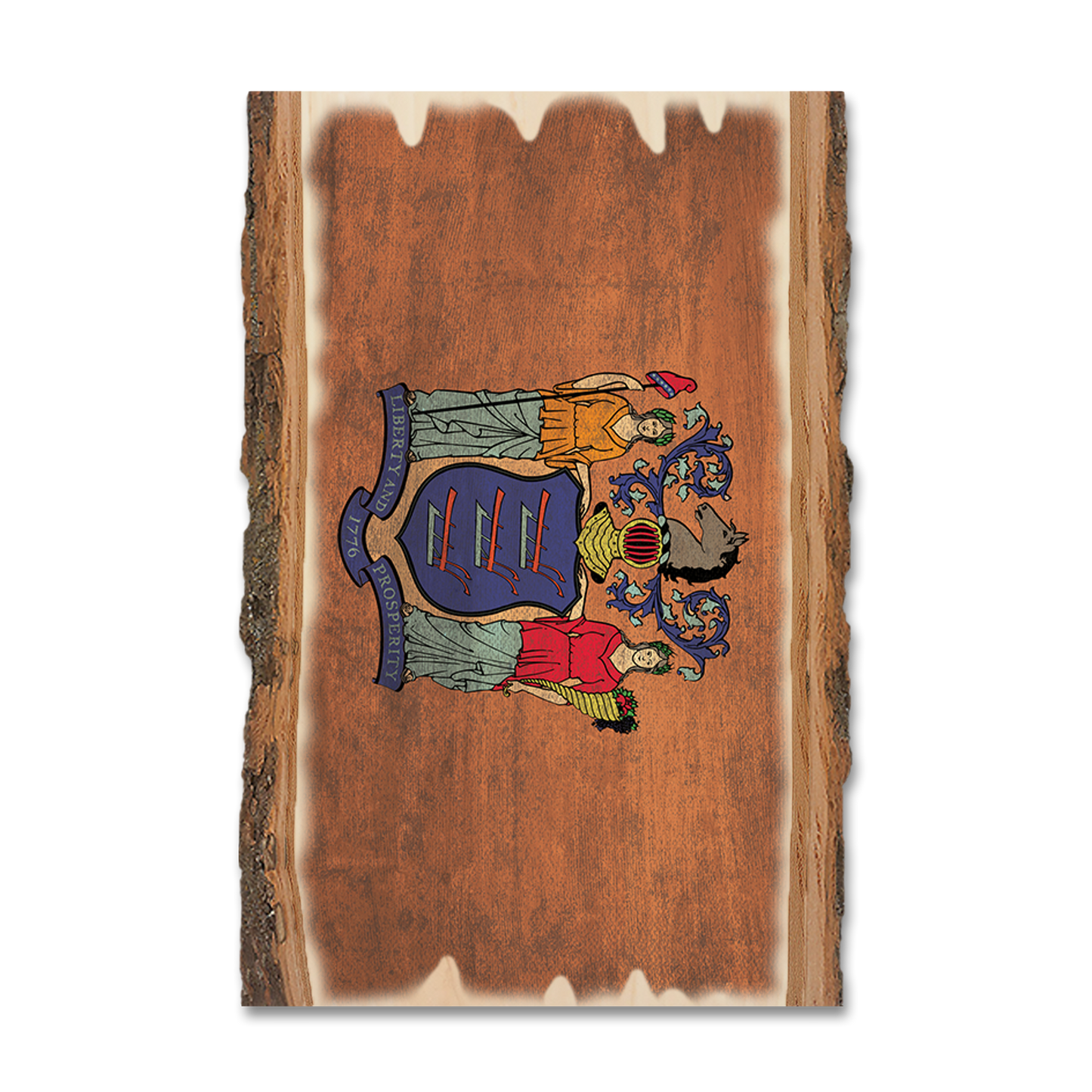 Greeting Card: Live Edge - New Jersey State Flag