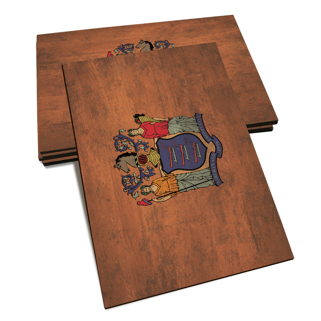 New Jersey Wood State Flag - Classic Edge Postcard (5pk // $2.80ea)