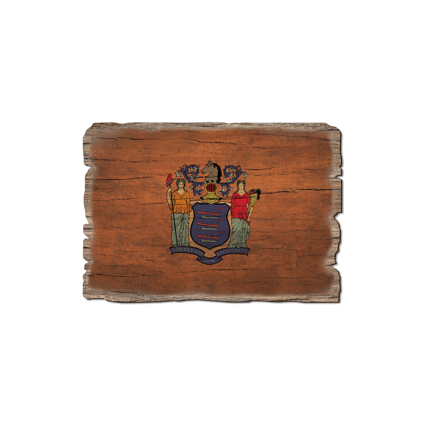 New Jersey State Flag - Weathered Edge Rustic Edge Magnet (5pk // $2.80ea)