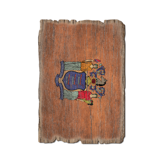 Greeting Card: Weathered Edge - New Jersey State Flag