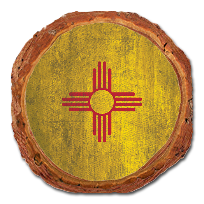 Coaster: Live Edge - New Mexico State Flag