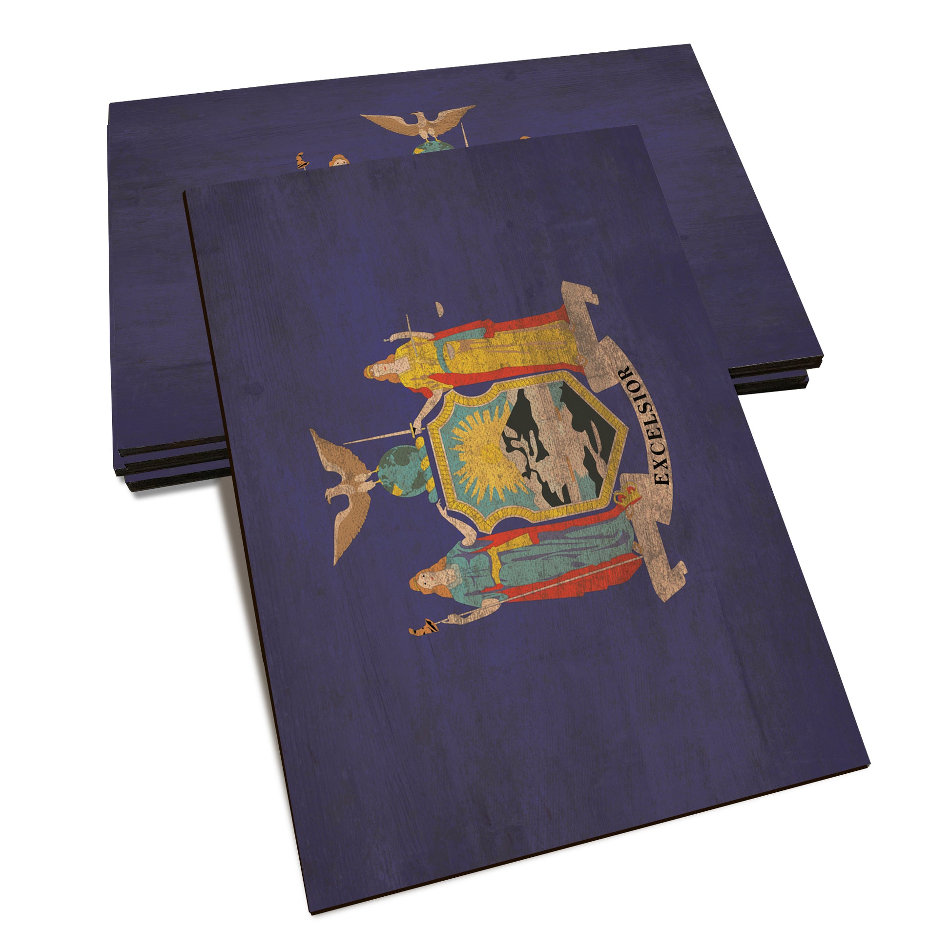 New York Wood State Flag - Classic Edge Postcard (5pk // $2.80ea)