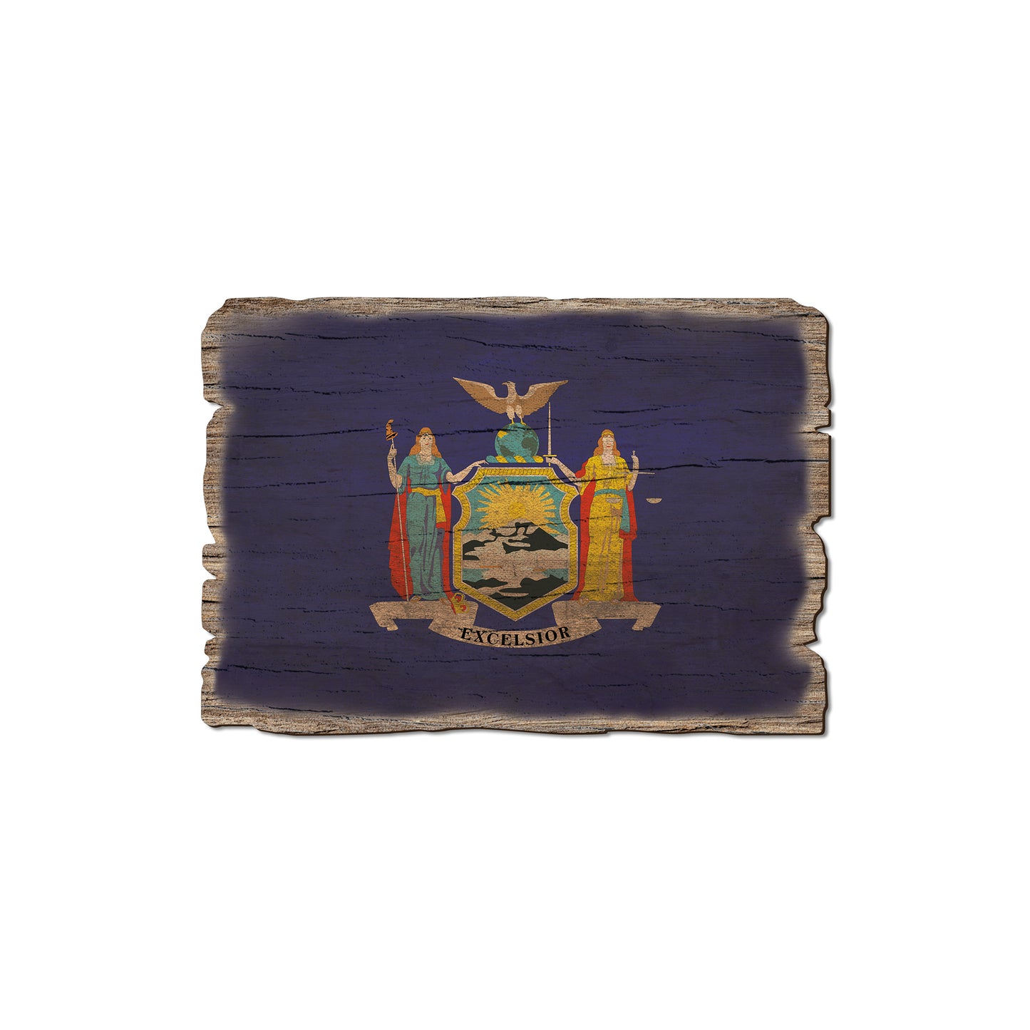 New York State Flag - Weathered Edge Rustic Edge Magnet (5pk // $2.80ea)