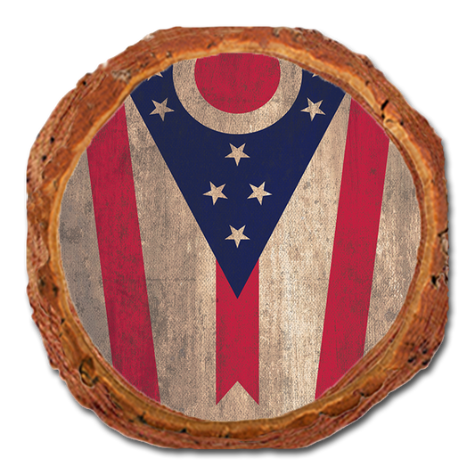 Coaster: Live Edge - Ohio State Flag