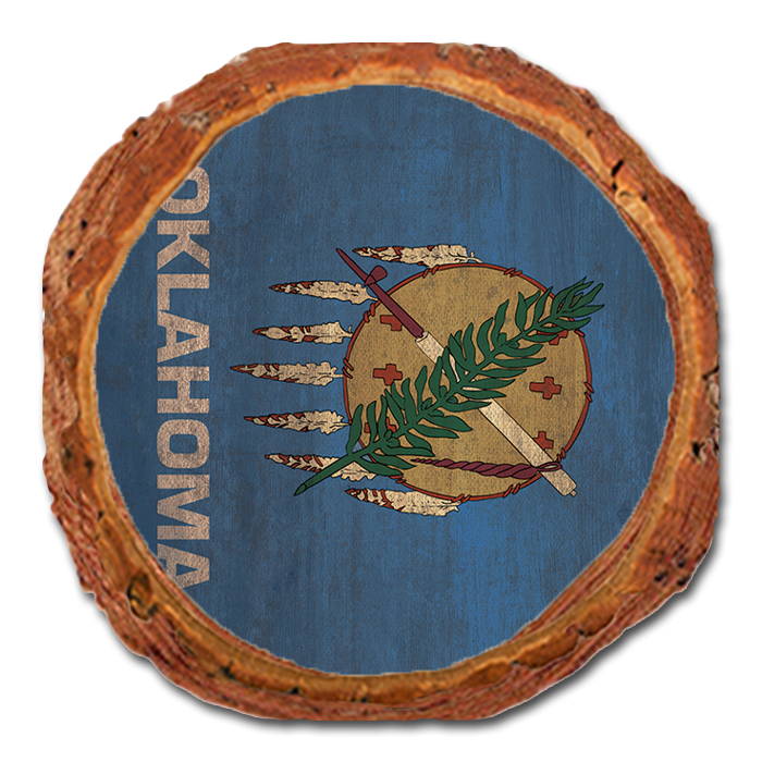 Coaster: Live Edge - Oklahoma State Flag (Pack of 5)