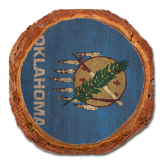 Coaster: Live Edge - Oklahoma State Flag (Pack of 5)