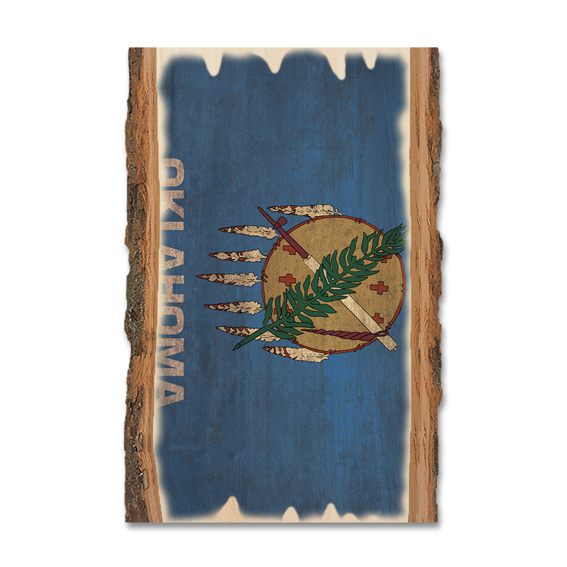 Postcard: Live Edge - Oklahoma State Flag
