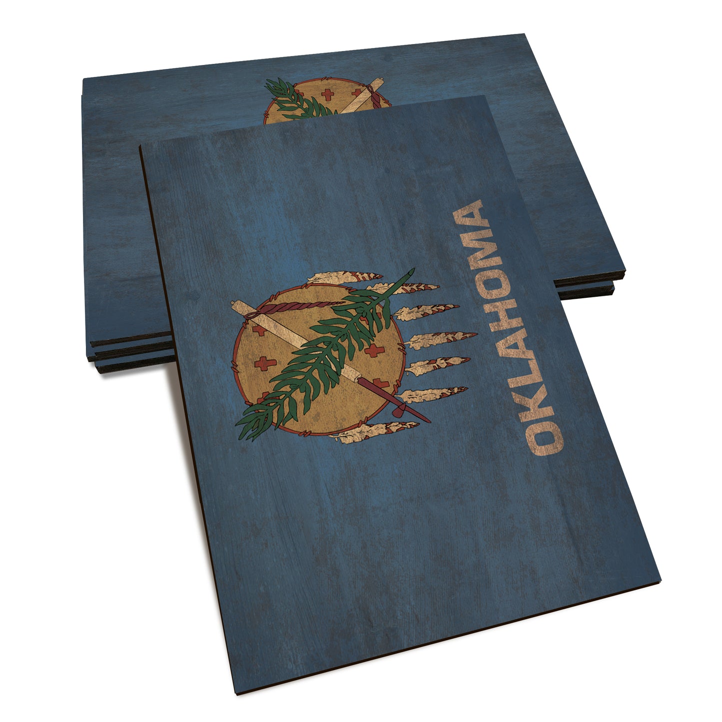 Oklahoma Wood State Flag - Classic Edge Postcard (5pk // $2.80ea)