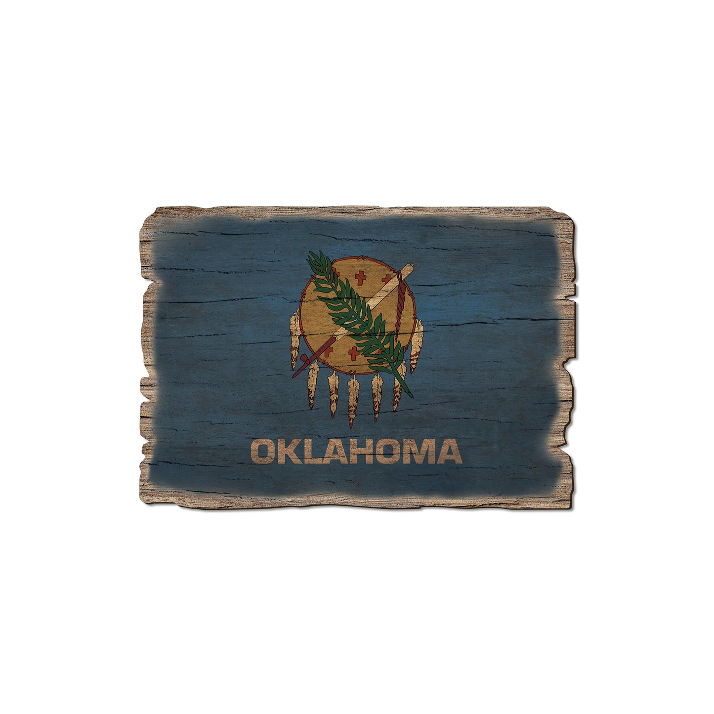 Oklahoma State Flag - Weathered Edge Rustic Edge Magnet (5pk // $2.80ea)
