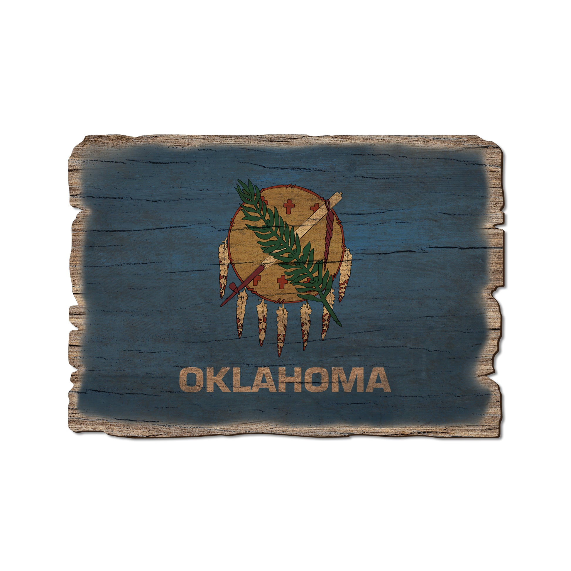 Oklahoma State Flag - Weathered Edge Rustic Edge Postcard (5pk // $2.80ea)