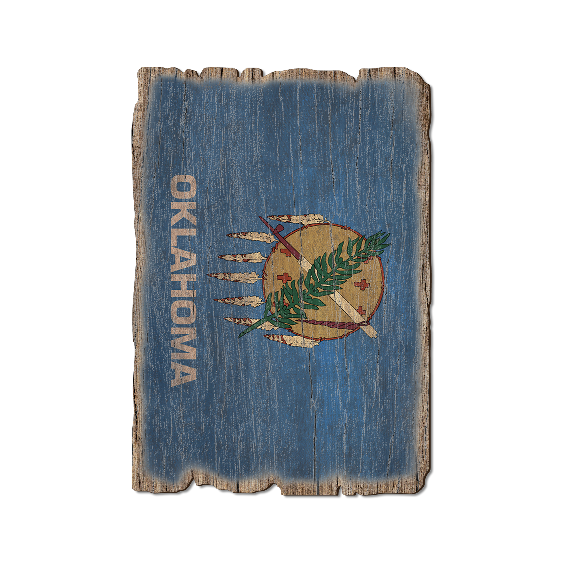 Greeting Card: Weathered Edge - Oklahoma State Flag