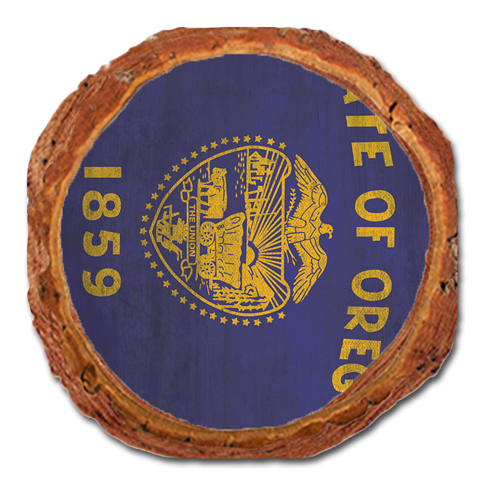 Coaster: Live Edge - Oregon State Flag (Pack of 5)