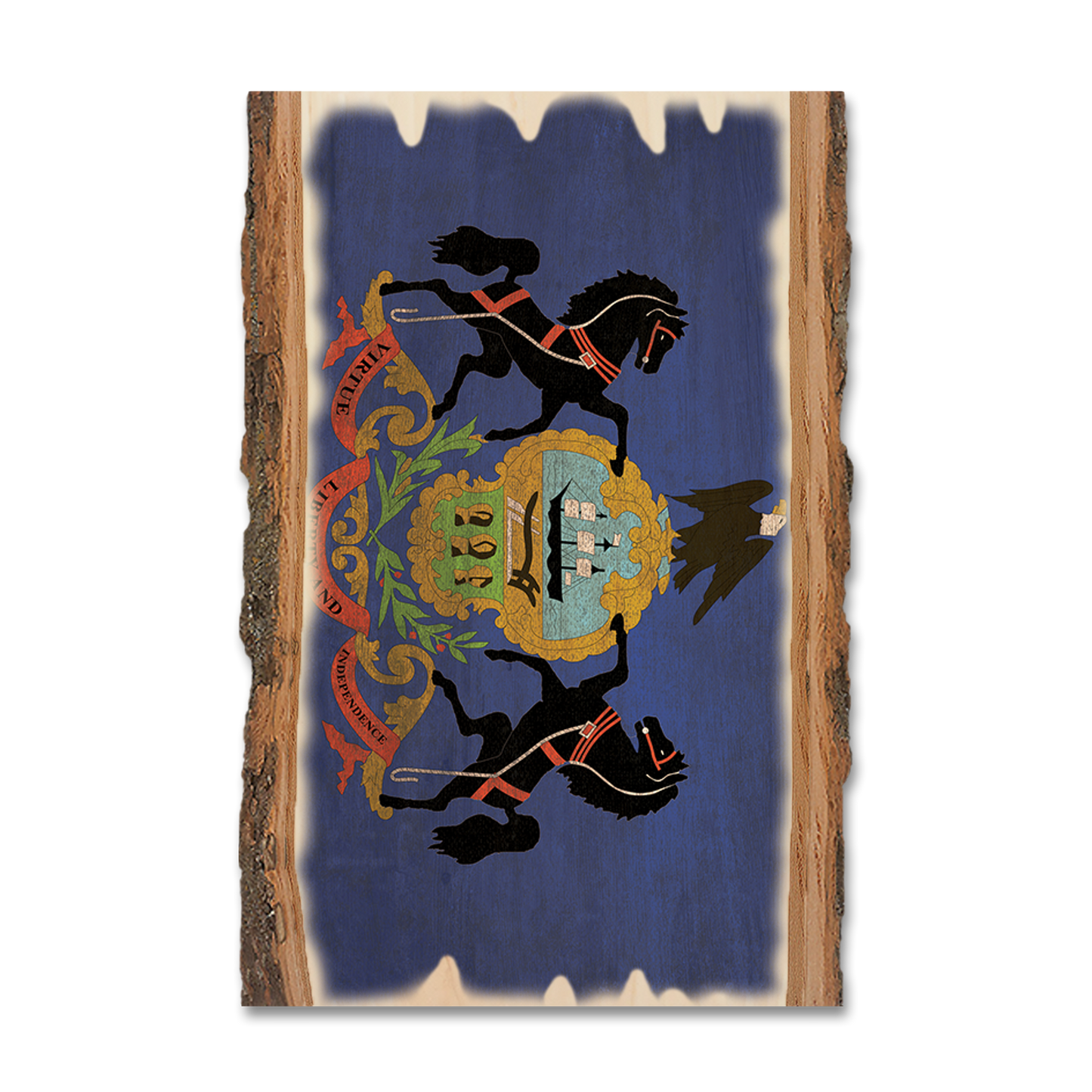 Greeting Card: Live Edge - Pennsylvania State Flag