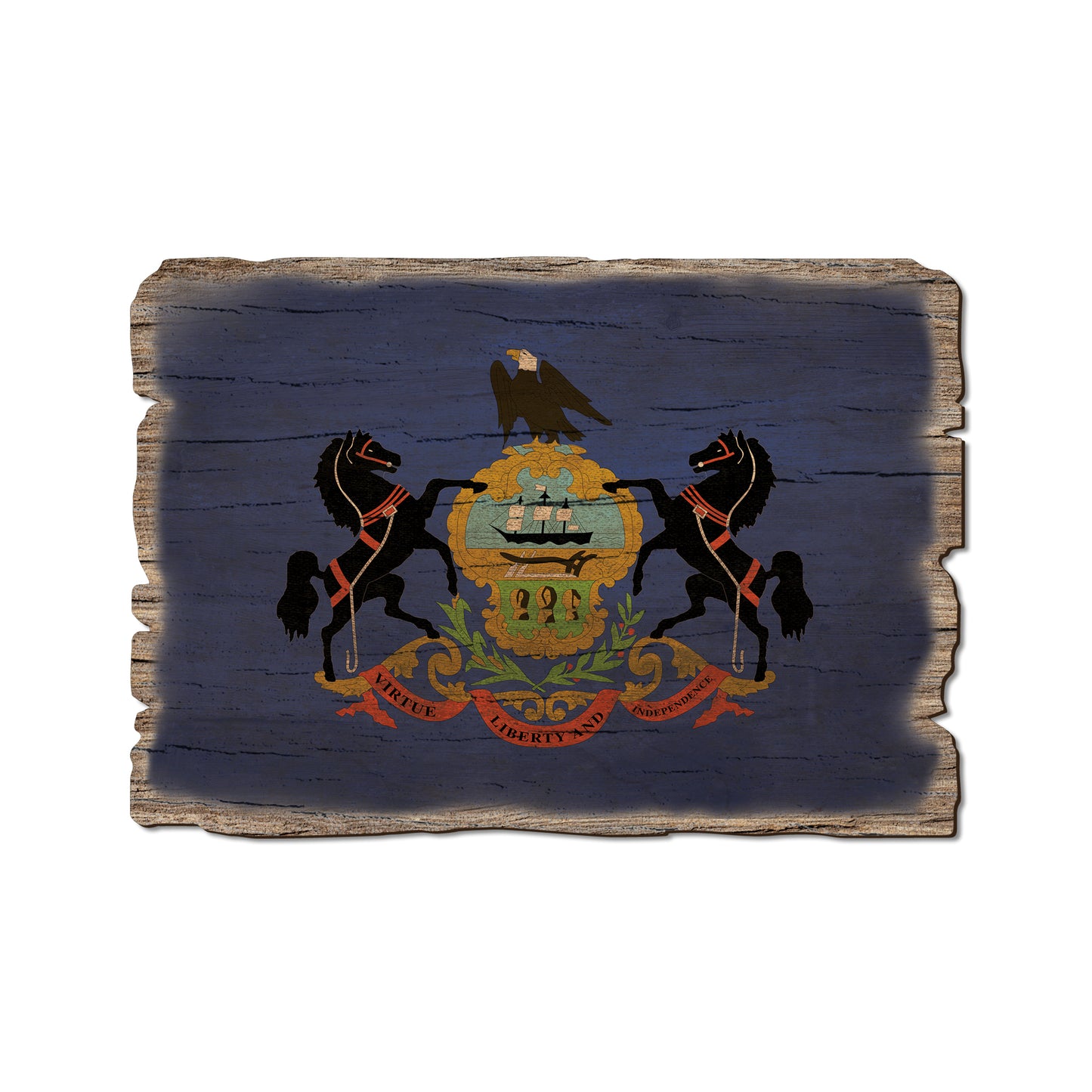Pennsylvania State Flag - Weathered Edge Rustic Edge Postcard (5pk // $2.80ea)