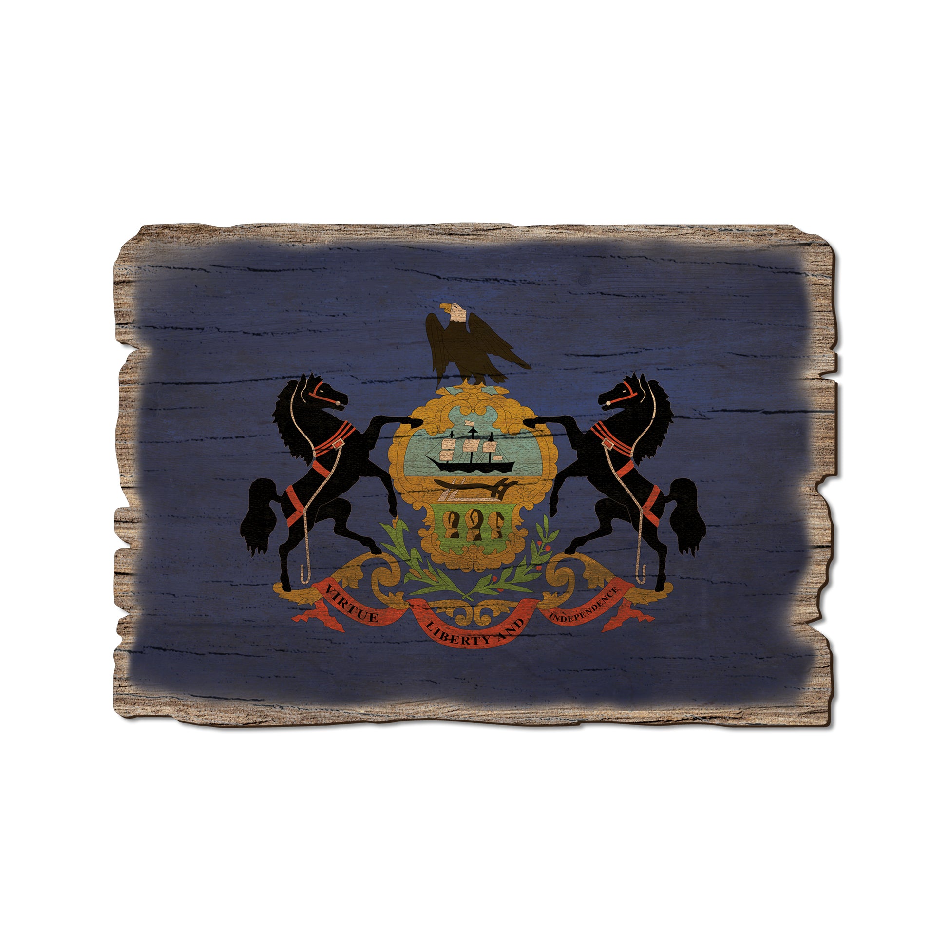 Pennsylvania State Flag - Weathered Edge Rustic Edge Postcard (5pk // $2.80ea)