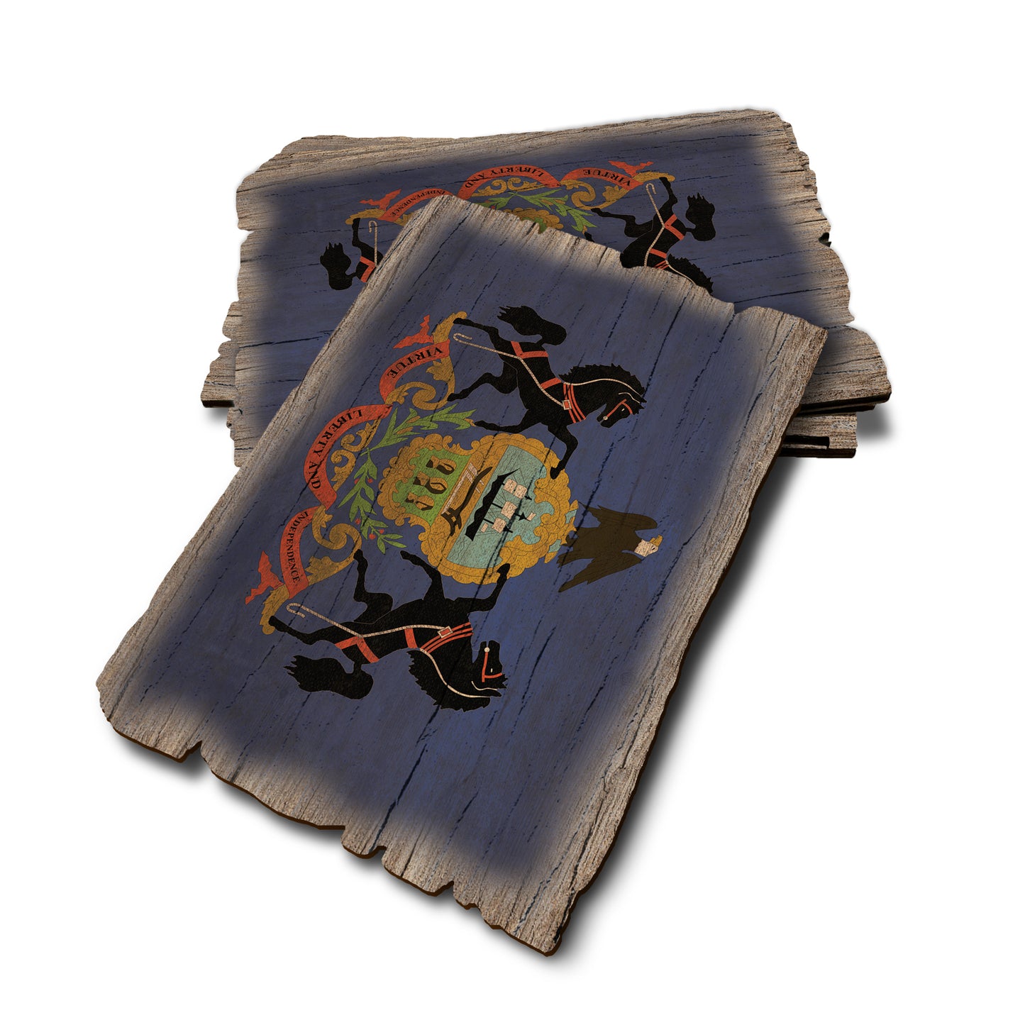 Pennsylvania State Flag - Weathered Edge Rustic Edge Postcard (5pk // $2.80ea)
