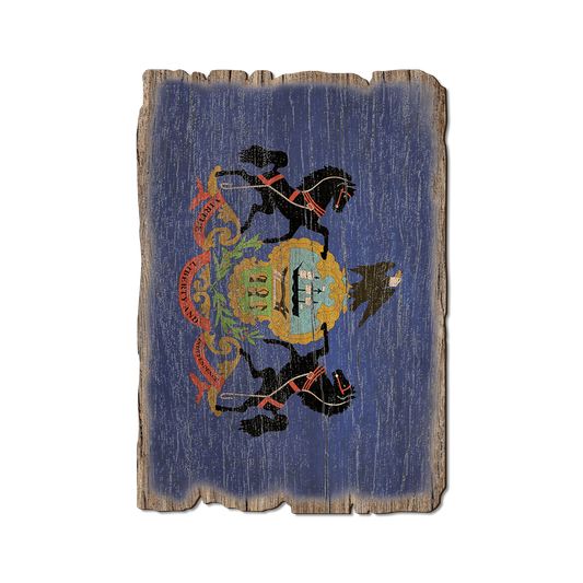 Greeting Card: Weathered Edge - Pennsylvania State Flag