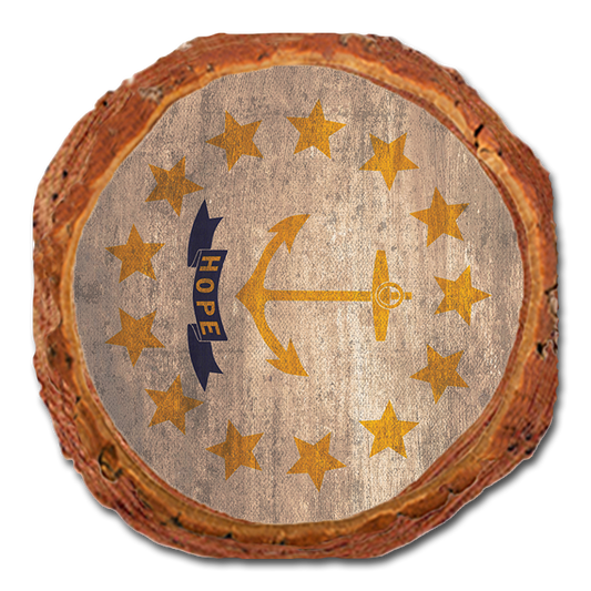 Coaster: Live Edge - Rhode Island State Flag