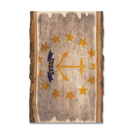 Greeting Card: Live Edge - Rhode Island State Flag