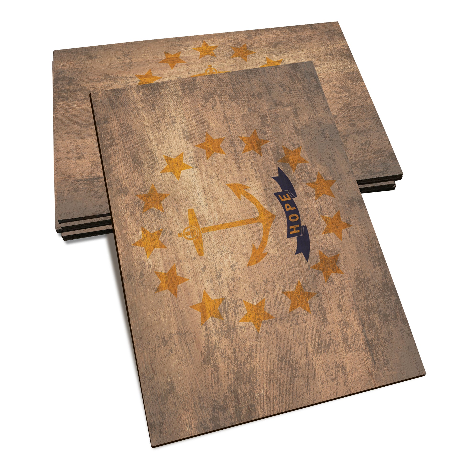 Rhode Island Wood State Flag - Classic Edge Postcard (5pk // $2.80ea)