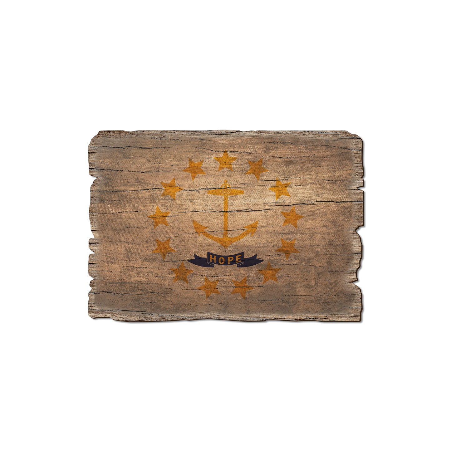 Rhode Island State Flag - Weathered Edge Rustic Edge Magnet (5pk // $2.80ea)