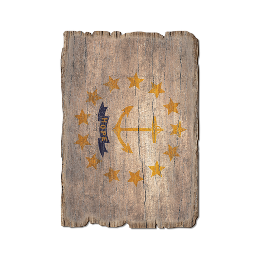 Greeting Card: Weathered Edge - Rhode Island State Flag