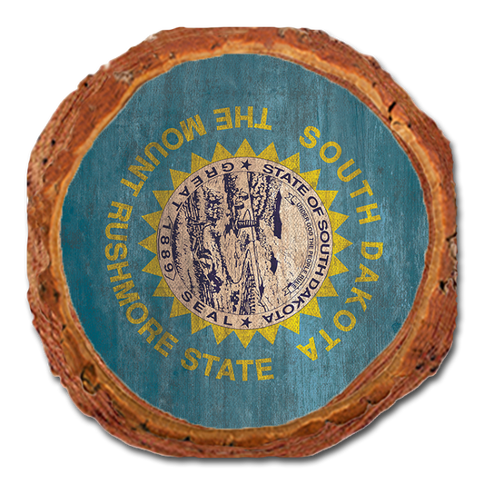 Coaster: Live Edge - South Dakota State Flag