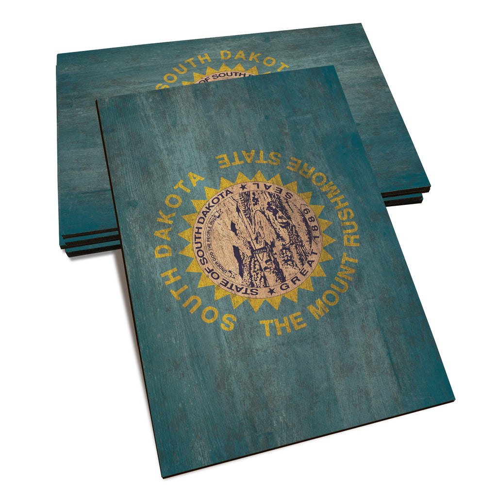 South Dakota Wood State Flag - Classic Edge Postcard (5pk // $2.80ea)