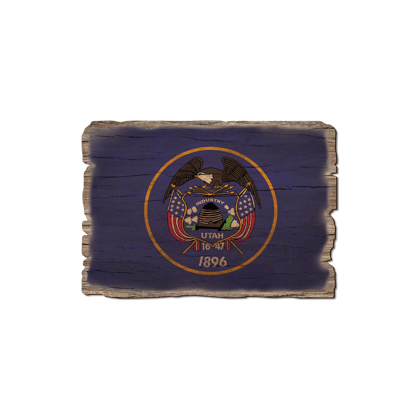 Utah State Flag - Weathered Edge Rustic Edge Magnet (5pk // $2.80ea)