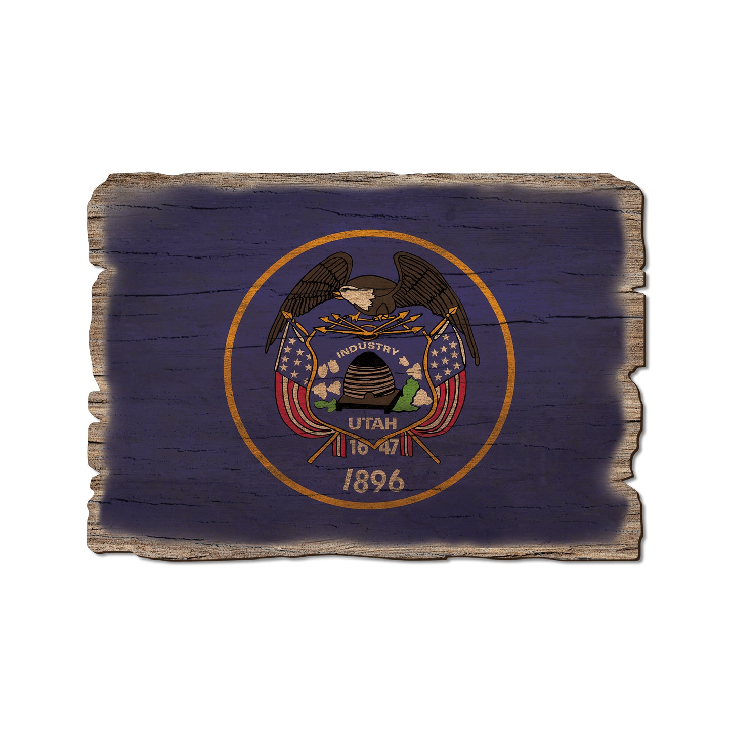 Utah State Flag - Weathered Edge Rustic Edge Postcard (5pk // $2.80ea)