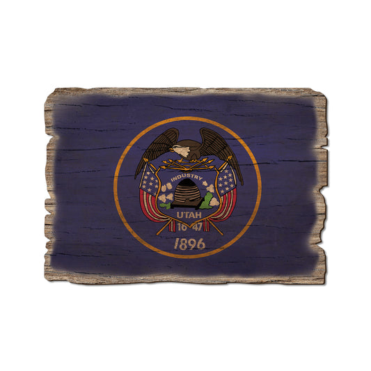 Utah State Flag - Weathered Edge Rustic Edge Postcard (5pk // $2.80ea)