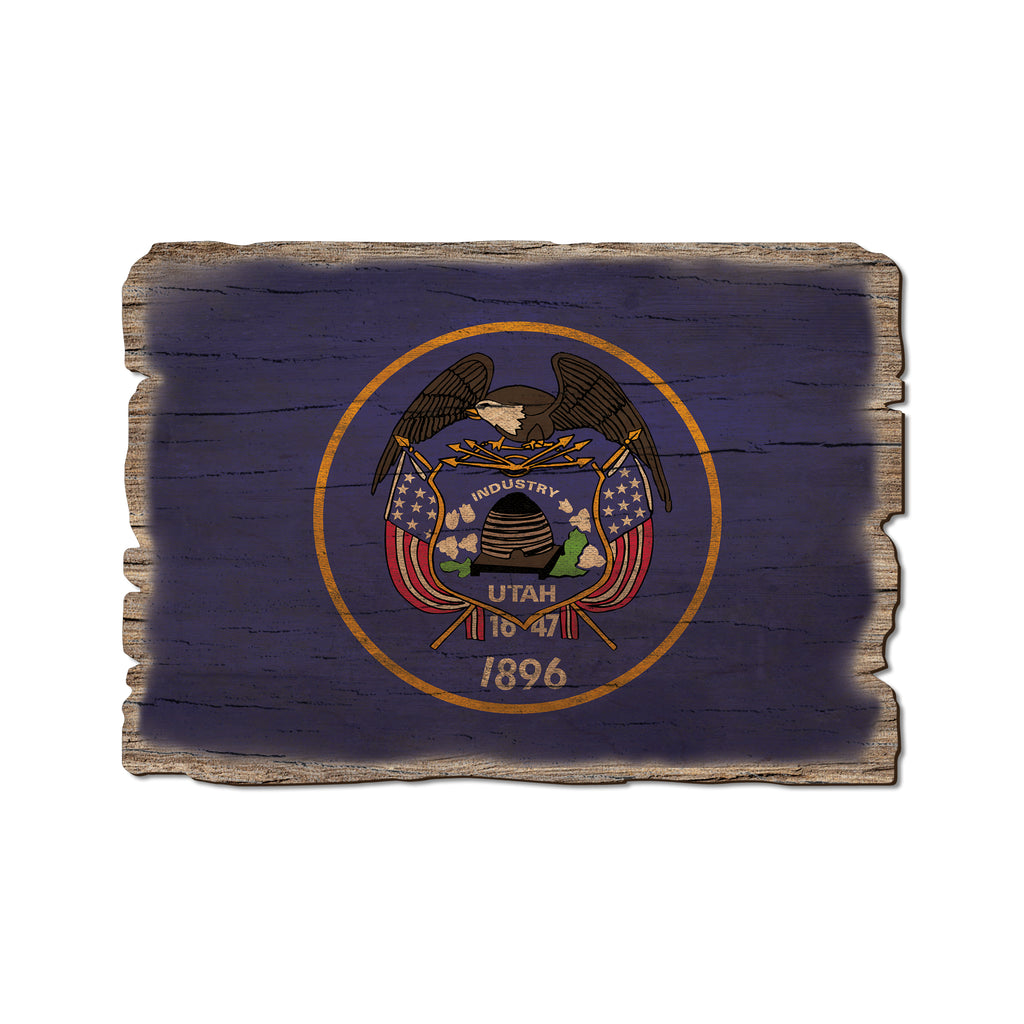 Utah State Flag - Weathered Edge Rustic Edge Postcard (5pk // $2.80ea)