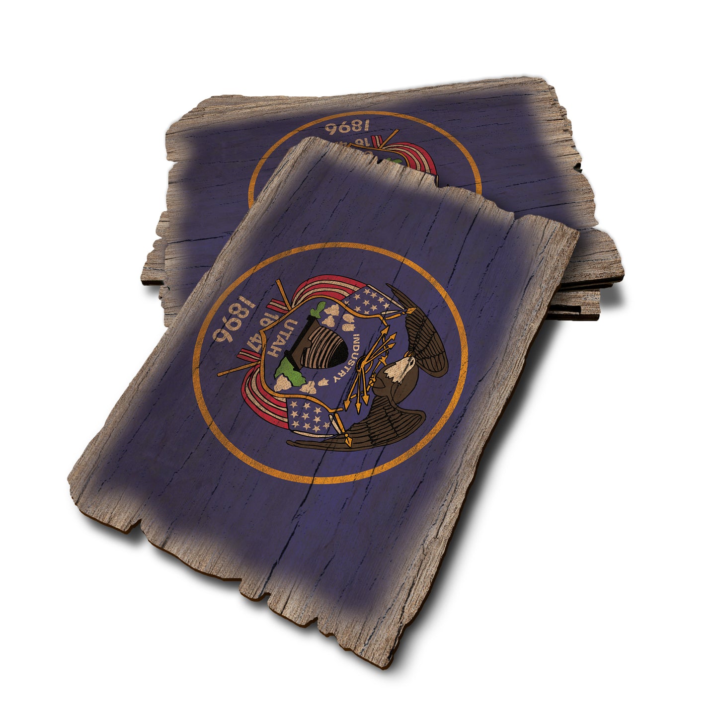 Utah State Flag - Weathered Edge Rustic Edge Postcard (5pk // $2.80ea)