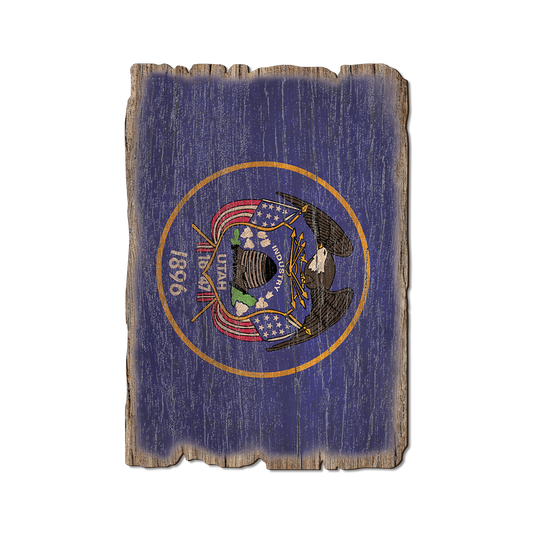 Greeting Card: Weathered Edge - Utah State Flag
