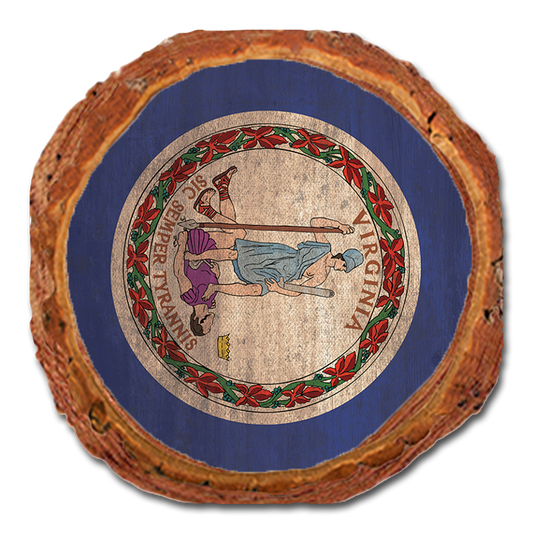 Coaster: Live Edge - Virginia State Flag