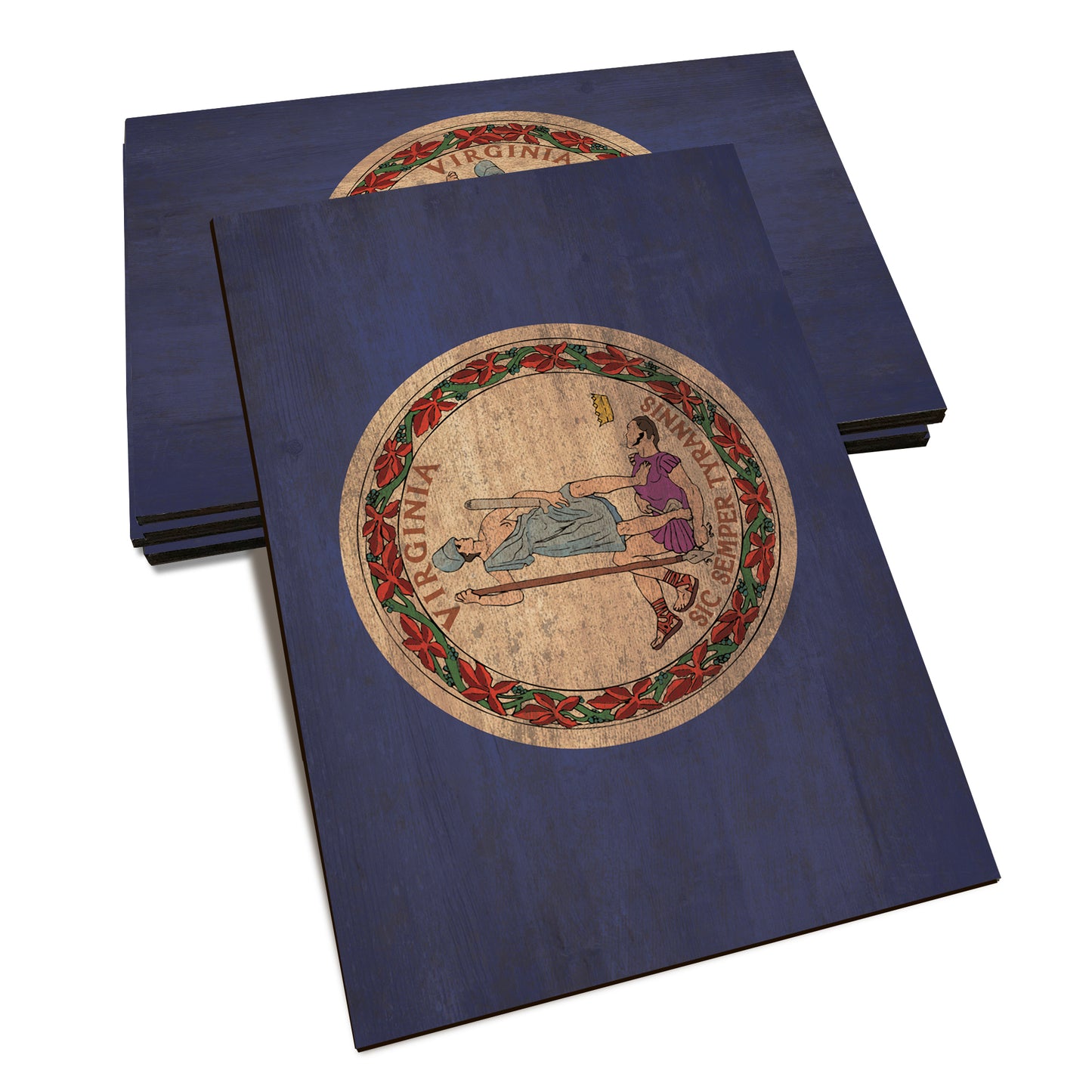 Virginia Wood State Flag - Classic Edge Postcard (5pk // $2.80ea)