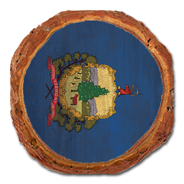 Coaster: Live Edge - Vermont State Flag