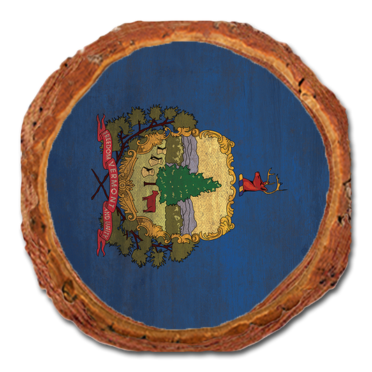 Coaster: Live Edge - Vermont State Flag