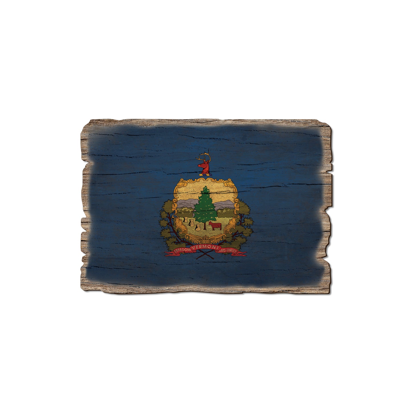 Vermont State Flag - Weathered Edge Rustic Edge Magnet (5pk // $2.80ea)